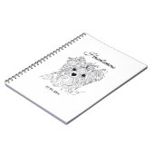 Yorkshire Terrier one line art customizable dog ノートブック (左側)