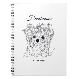 Yorkshire Terrier one line art customizable dog ノートブック