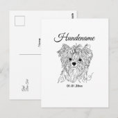 Yorkshire Terrier one line art customizable dog ポストカード (正面/裏面)