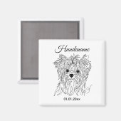 Yorkshire Terrier one line art customizable dog マグネット (正面/裏面)