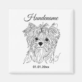 Yorkshire Terrier one line art customizable dog マグネット