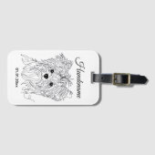 Yorkshire Terrier one line art customizable dog ラゲッジタグ (正面横)
