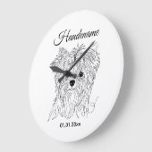 Yorkshire Terrier one line art customizable dog ラージ壁時計 (傾斜)