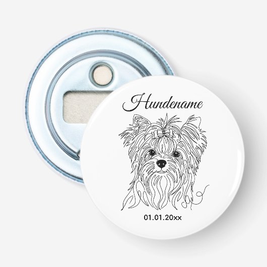 Yorkshire Terrier one line art customizable dog 栓抜き (正面)