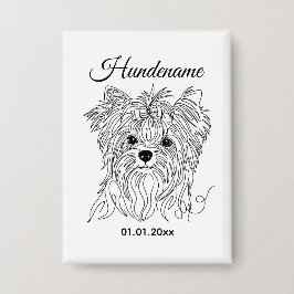 Yorkshire Terrier one line art customizable dog 缶バッジ
