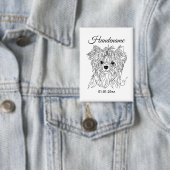 Yorkshire Terrier one line art customizable dog 缶バッジ (インサイチュ)