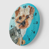 Yorkshire Terrier Painting by Alfred Fox ラージ壁時計 (傾斜)