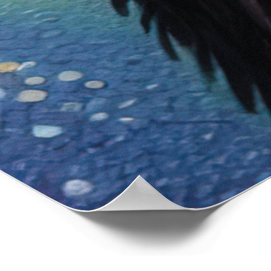 Yorkshire Terrier Pointillism Dog Portrait  ポスター (角)