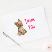 Yorkshire Terrier Puppy Dog Stickersに感謝 楕円形シール (封筒)
