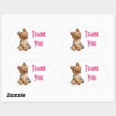Yorkshire Terrier Puppy Dog Stickersに感謝 楕円形シール (シート)