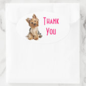 Yorkshire Terrier Puppy Dog Stickersに感謝 楕円形シール (バッグ)