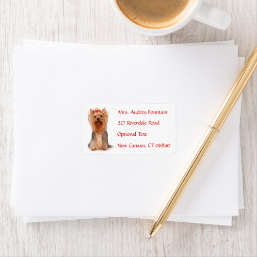 Yorkshire Terrier Puppy Name Address Mailing Label ラベル (インサイチュ)