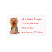 Yorkshire Terrier Puppy Name Address Mailing Label ラベル (正面)