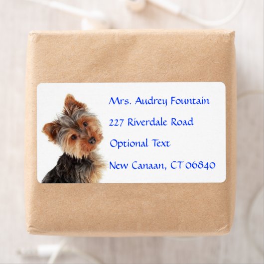 Yorkshire Terrier Puppy Name Address Mailing Label ラベル (インサイチュ)