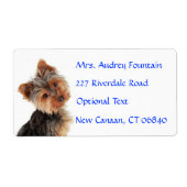 Yorkshire Terrier Puppy Name Address Mailing Label ラベル (正面)