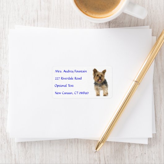 Yorkshire Terrier Puppy Name Address Mailing Label ラベル (インサイチュ)
