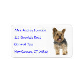 Yorkshire Terrier Puppy Name Address Mailing Label ラベル (正面)