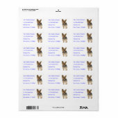 Yorkshire Terrier Puppy Name Address Mailing Label ラベル (フルシート)