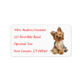 Yorkshire Terrier Puppy Name Address Mailing Label ラベル (正面)