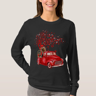 Yorkshire Terrier Riding Truck Valentine Butterfly Tシャツ