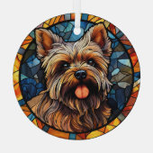 Yorkshire Terrier Stained ガラスオーナメント (裏面)
