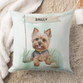 Yorkshire Terrier Watercolor Personalized Dog クッション (ブランケット)