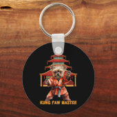 Yorkshire Terrier Yorkie Karate Martial Arts Funny キーホルダー (正面)
