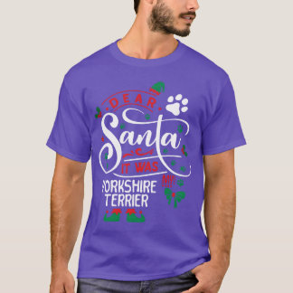 Yorkshireerrier Dog Christmas Dog breed family boy Tシャツ