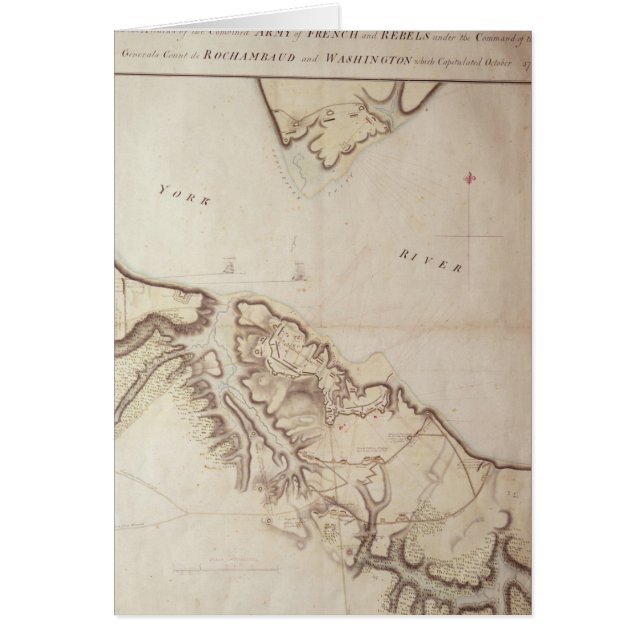 Yorktown 1781年の包囲のイギリスの地図 (正面)