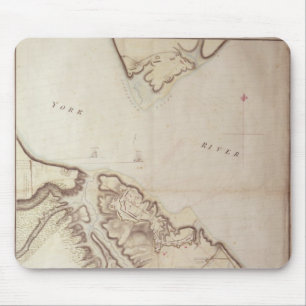 Yorktown 1781年の包囲のイギリスの地図 マウスパッド