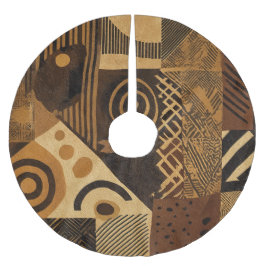 Yoruba African designs in earth tones ブラッシュドポリエステルツリースカート
