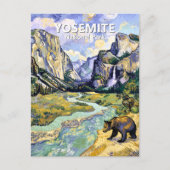 Yosemite El Capitan Bear Tunnel View Van Gogh Art ポストカード (正面)