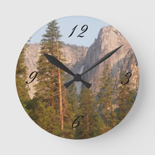 Yosemite Fallsの写真の柱時計 ラウンド壁時計 (正面)