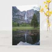 Yosemite Fallsの反射 カード (黄色い花)