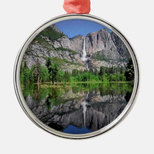 Yosemite Fallsの反射 メタルオーナメント (正面)