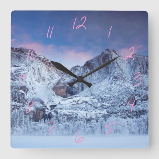Yosemite Falls Sunrise スクエア壁時計 (正面)