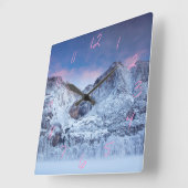 Yosemite Falls Sunrise スクエア壁時計 (傾斜)