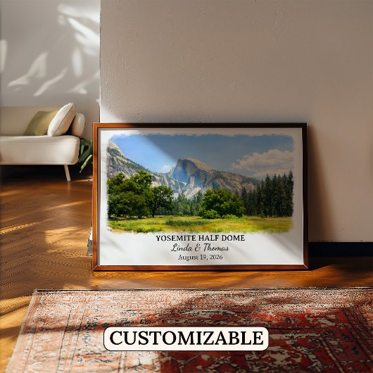Yosemite Half Dome California Poster, Watercolor,  ポスター