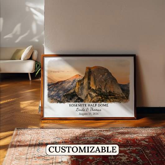 Yosemite Half Dome California Poster, Watercolor,  ポスター
