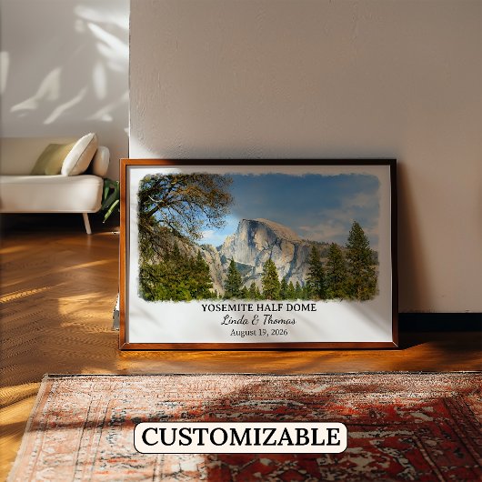 Yosemite Half Dome California Poster, Watercolor, ポスター
