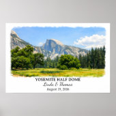 Yosemite Half Dome California Poster, Watercolor,  ポスター (正面)