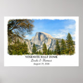 Yosemite Half Dome California Poster, Watercolor, ポスター (正面)