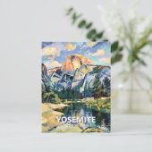 Yosemite Half Dome Colorful Van Gogh Custom Text ポストカード (スタンド正面)