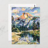 Yosemite Half Dome Colorful Van Gogh Custom Text ポストカード (正面/裏面)