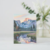 Yosemite Half Dome Sunset Meadow Landscape Custom ポストカード (スタンド正面)