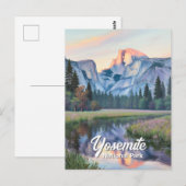 Yosemite Half Dome Sunset Meadow Landscape Custom ポストカード (正面/裏面)