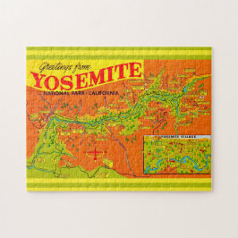 Yosemite National Park 11x14 Map ジグソーパズル