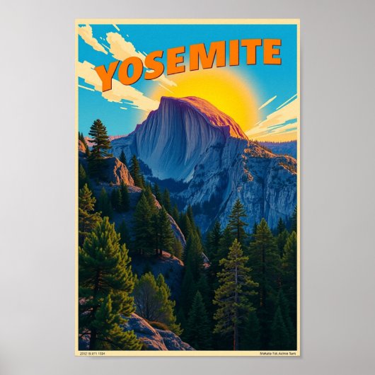 Yosemite National Park Minimalist Nature ポスター (正面)