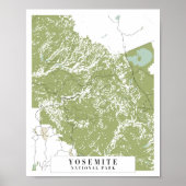 Yosemite National Park Retro Street Map ポスター (正面)