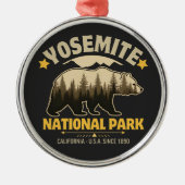 Yosemite National Park Rustic Bear メタルオーナメント (正面)